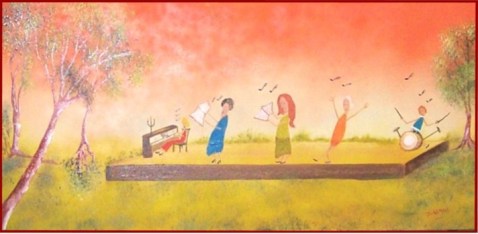 Ladies Singing Painting