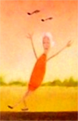 Ladiy Singing Painting